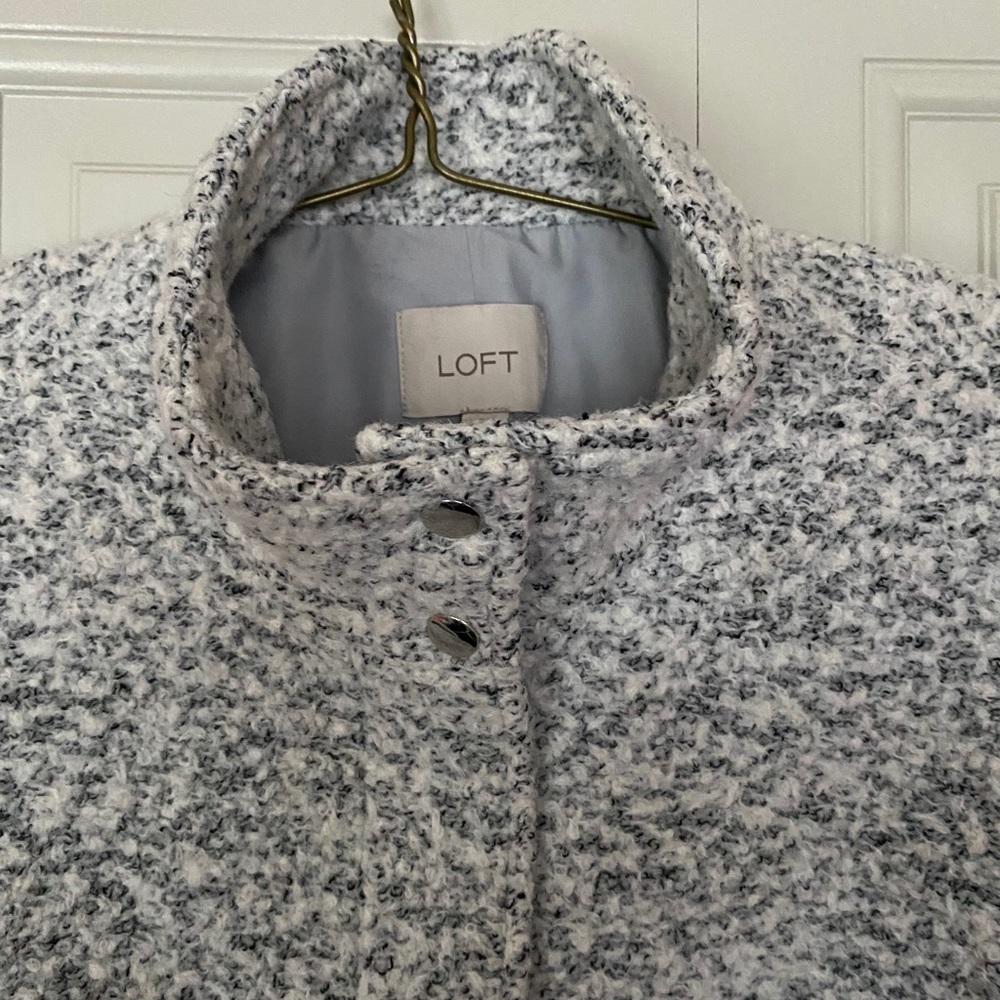LOFT-Boiled Wool Funnel Neck Coat